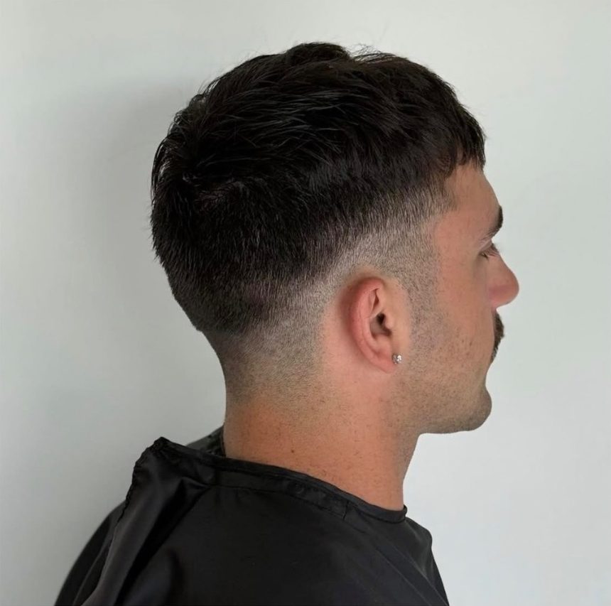 A men&rsquo;s fade haircut by Megan Helms at Mane Escape Studio in Benwood, WV