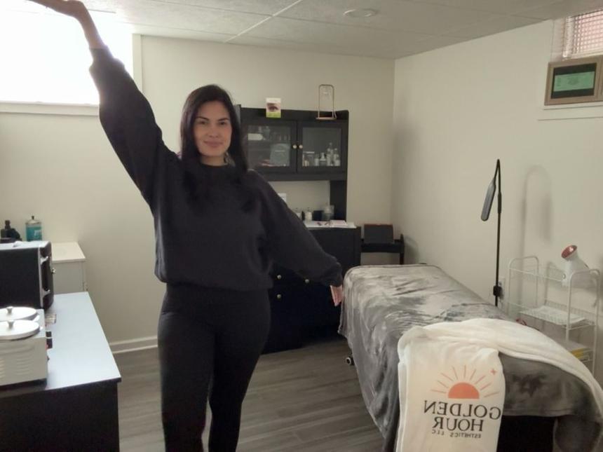 Chasity Blake in her treatment room at Mane Escape Studio